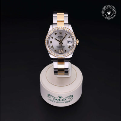 Rolex Certified Pre-owned Lady Datejust M178383-0019 front on black background