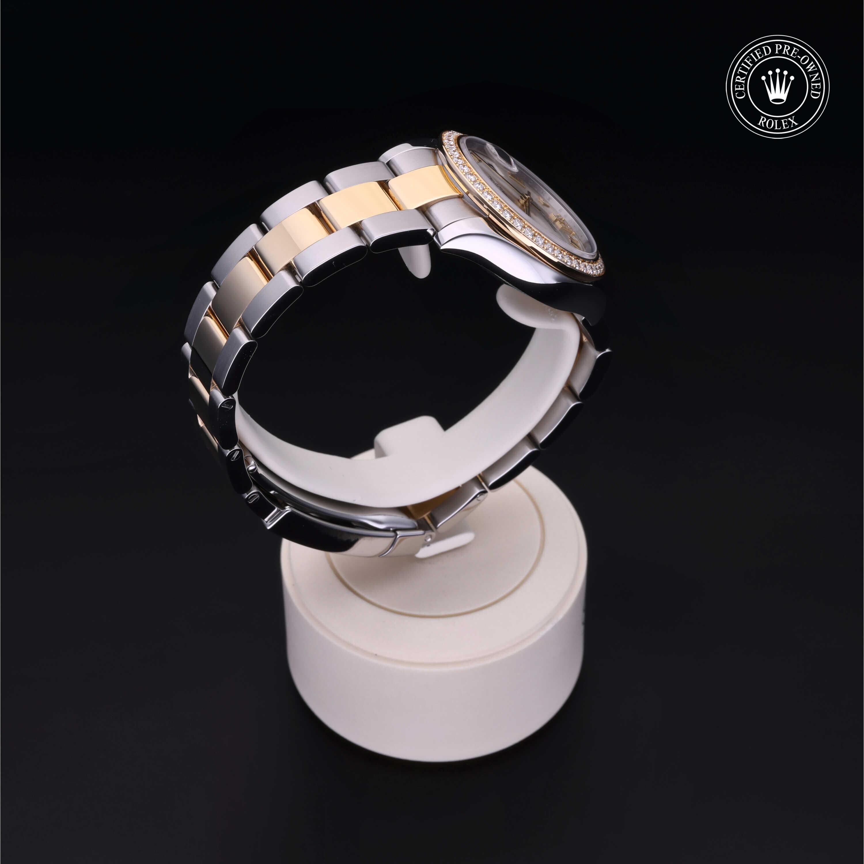 Rolex Certified Pre-owned Lady Datejust M178383-0019 front on black background
