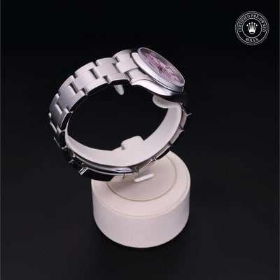 Rolex Certified Pre-owned Oyster Perpetual M277200-0009 front on black background