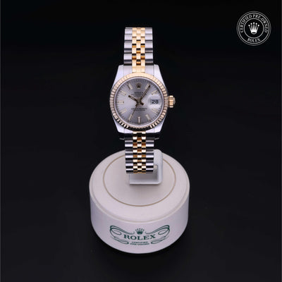 Rolex Certified Pre-owned Lady Datejust M179173-0076 front on black background