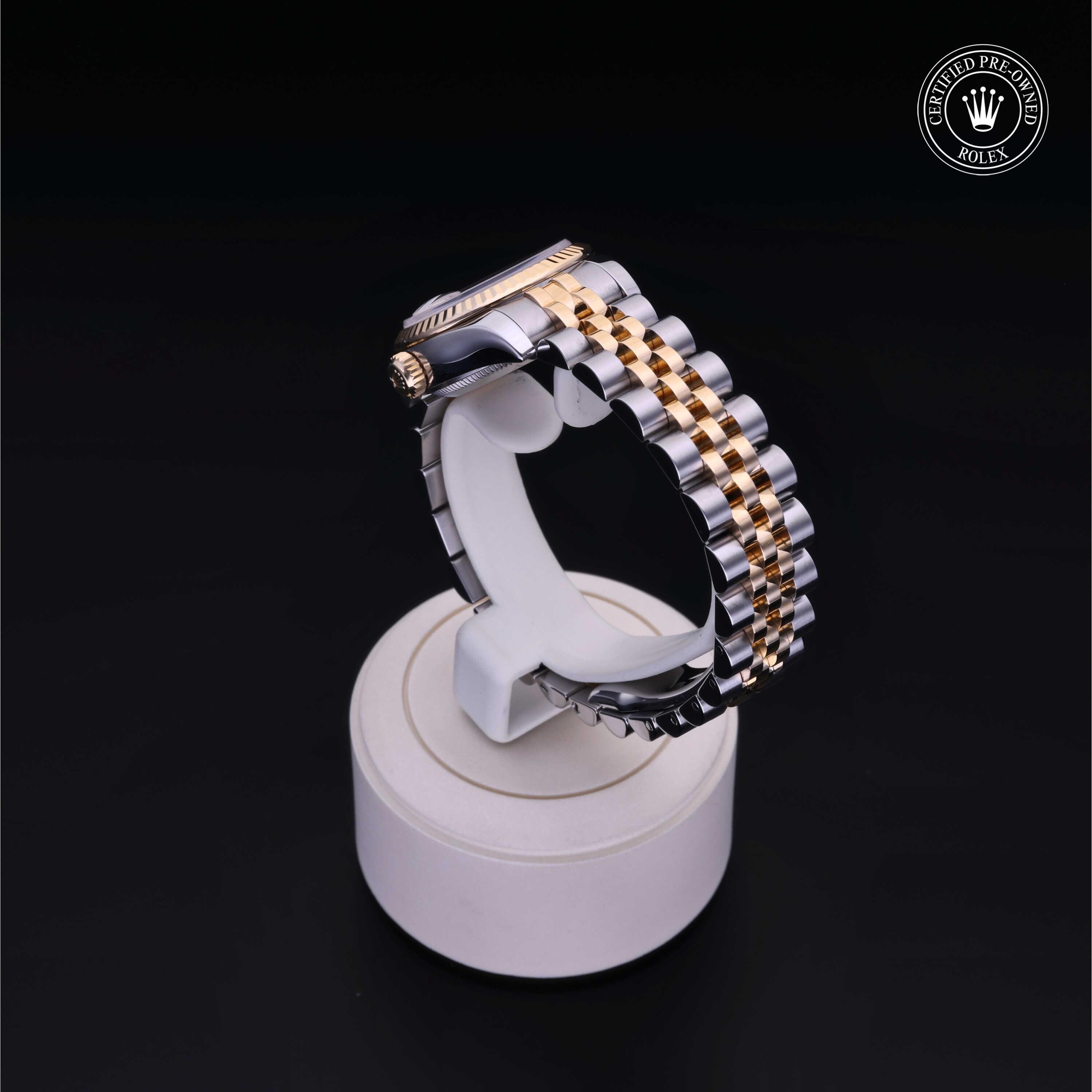 Rolex Certified Pre-owned Lady Datejust M179173-0076 front on black background