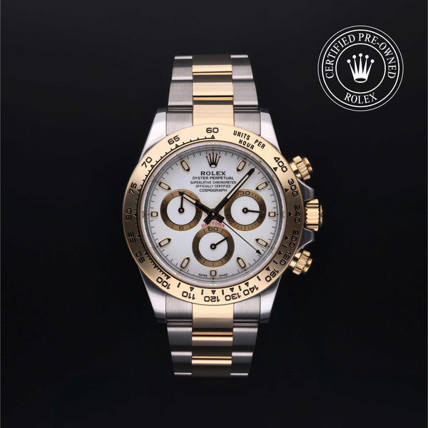Rolex Certified Pre-owned Daytona M116503-0001 front on black background