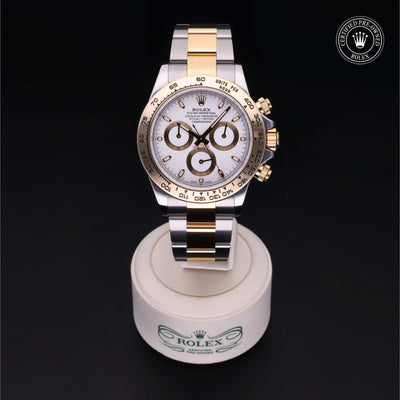Rolex Certified Pre-owned Daytona M116503-0001 front on black background
