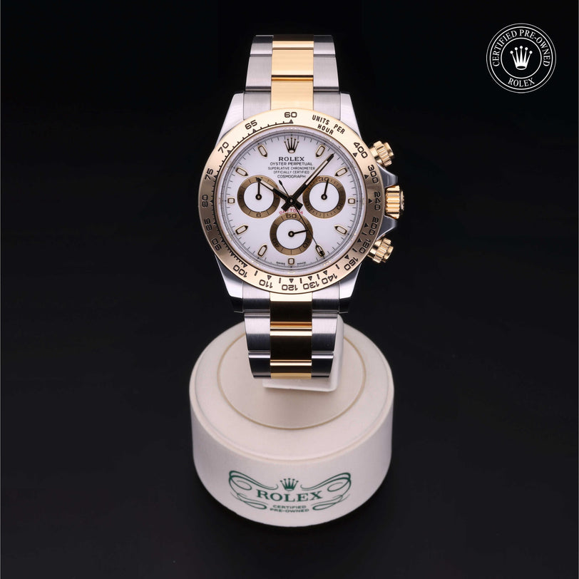 Rolex Certified Pre-owned Daytona M116503-0001 front on black background