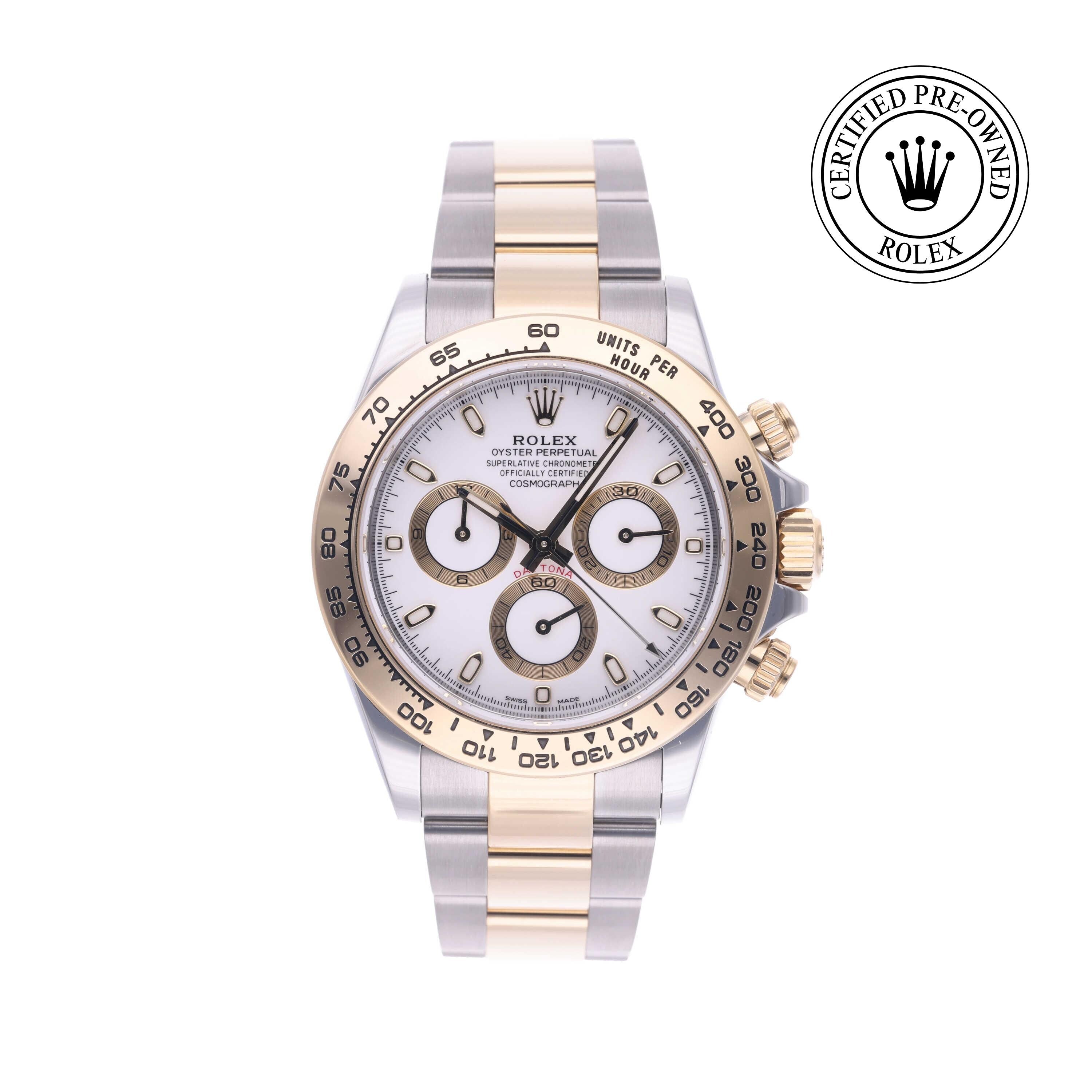 Rolex Certified Pre-owned Daytona M116503-0001 front on white background