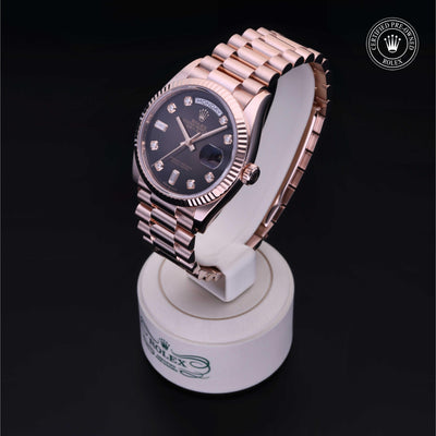 Rolex Certified Pre-owned Day-date M128235-0037 front on black background