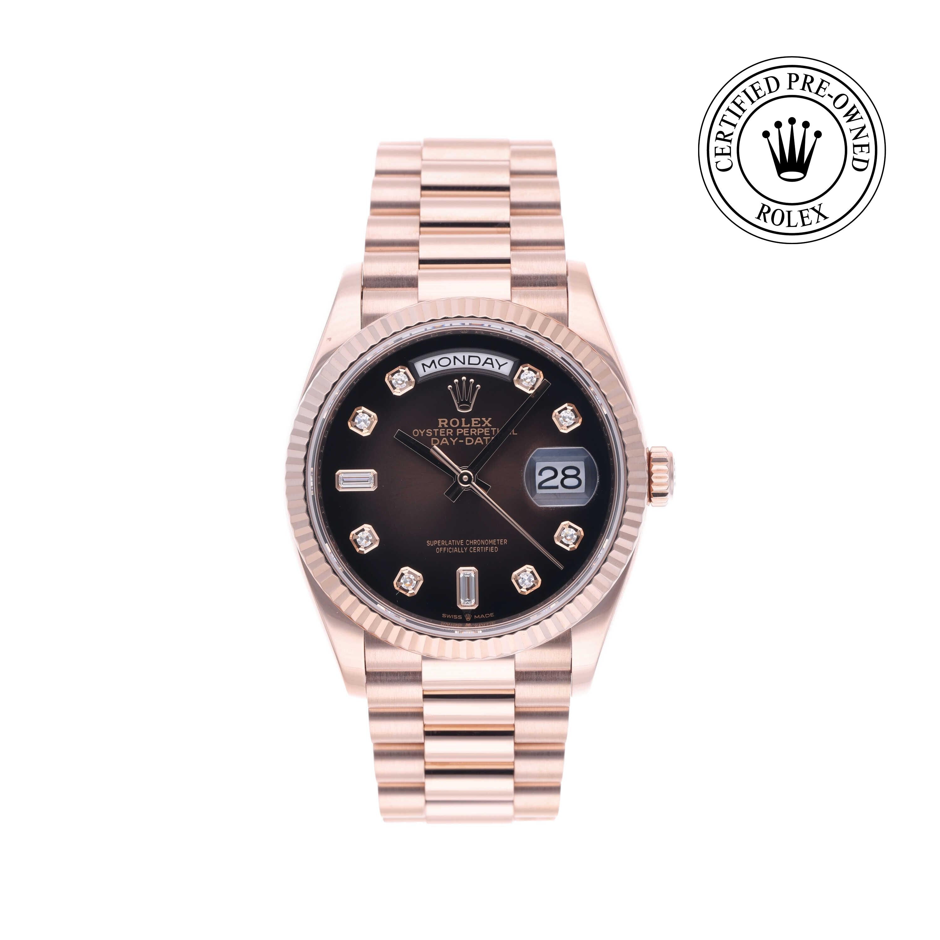 Rolex Certified Pre-owned Day-date M128235-0037 front on white background