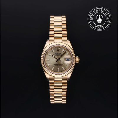 Rolex Certified Pre-owned Lady Datejust M279178-0001 front on black background