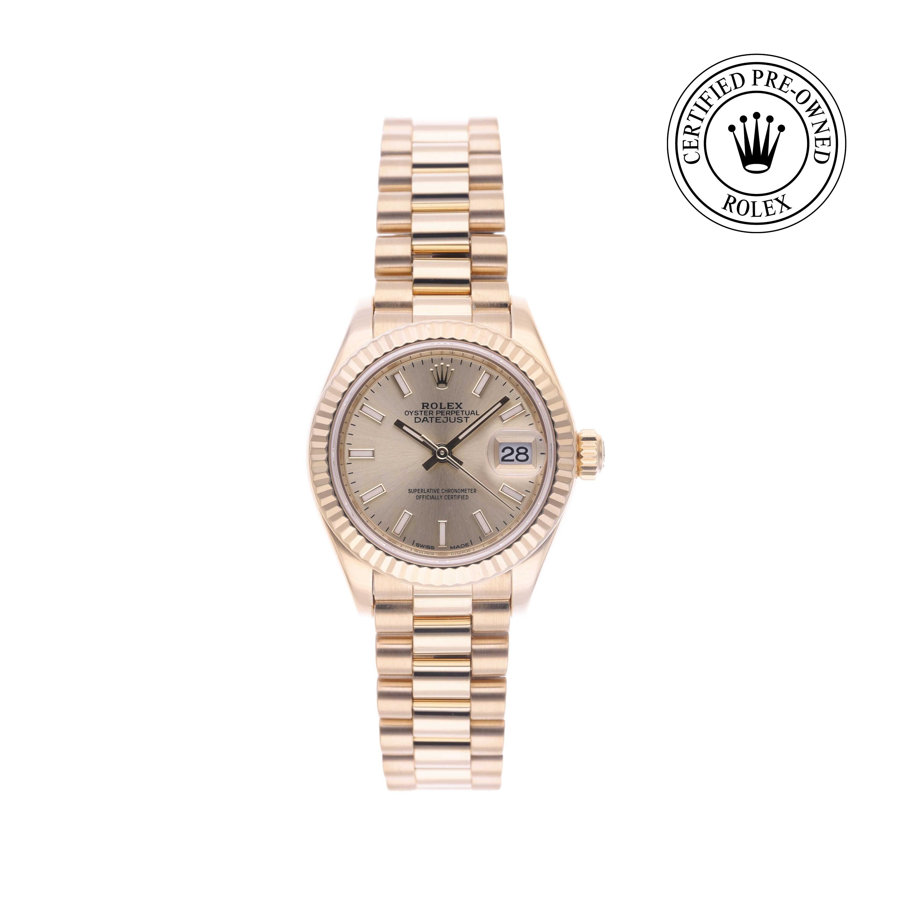 Rolex Certified Pre-owned Lady Datejust M279178-0001 front on white background