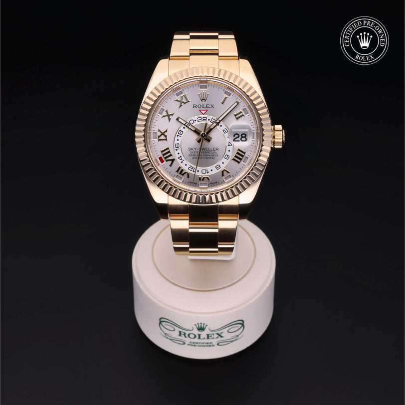Rolex Certified Pre-owned Sky-Dweller M326938-0001 front on black background