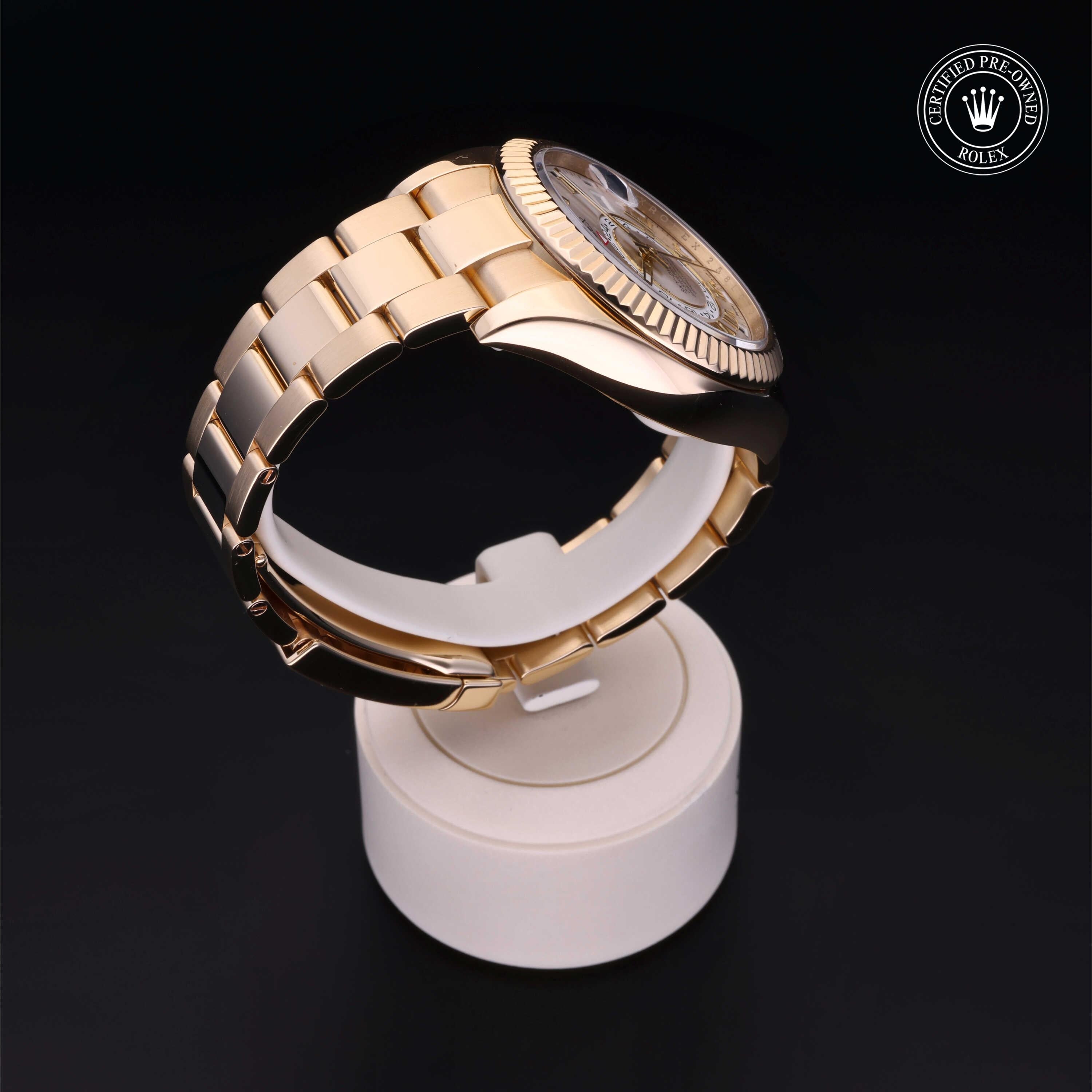 Rolex Certified Pre-owned Sky-Dweller M326938-0001 front on black background