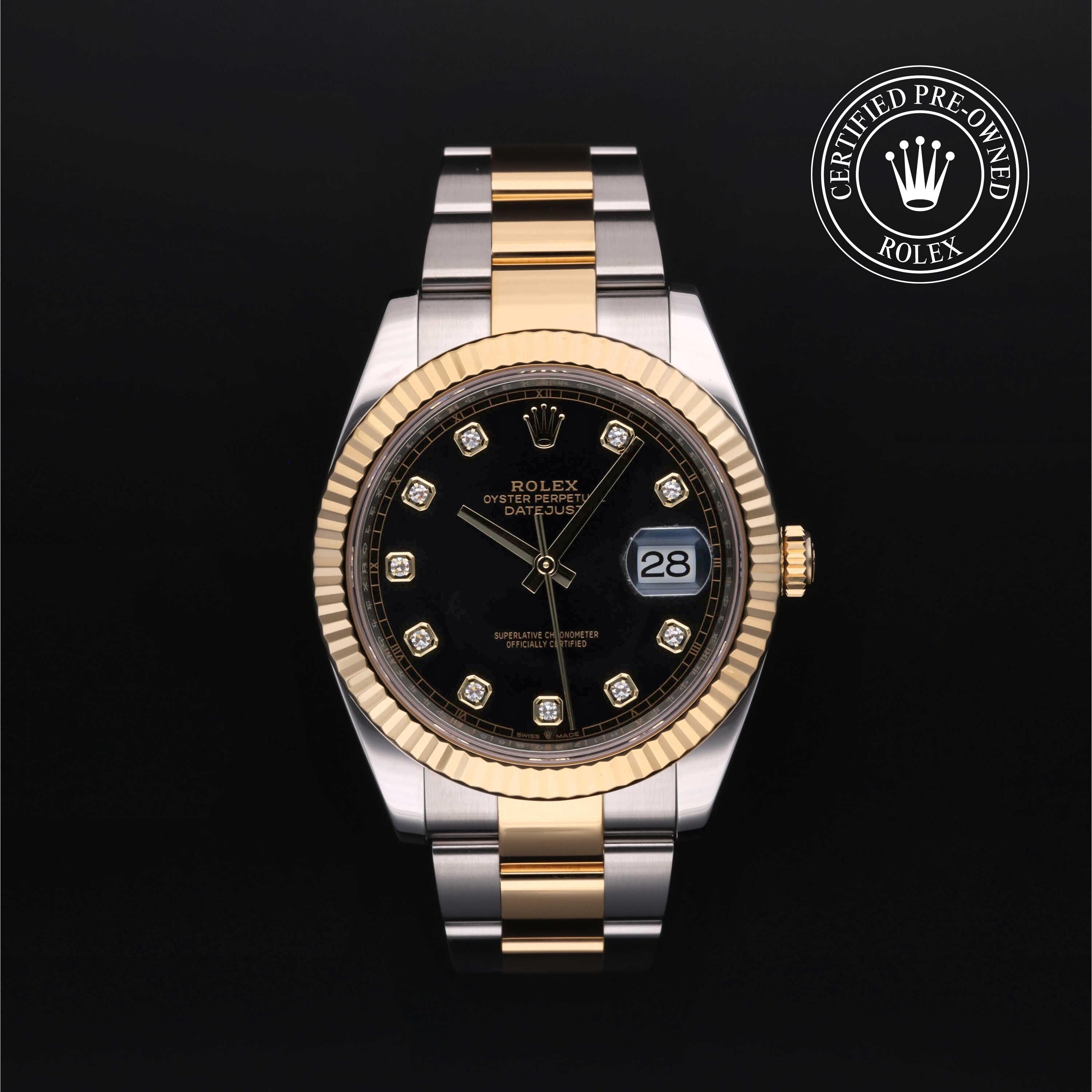 Rolex Certified Pre-owned Datejust M126333-0005 front on black background