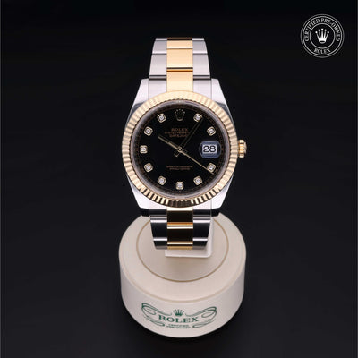 Rolex Certified Pre-owned Datejust M126333-0005 front on black background
