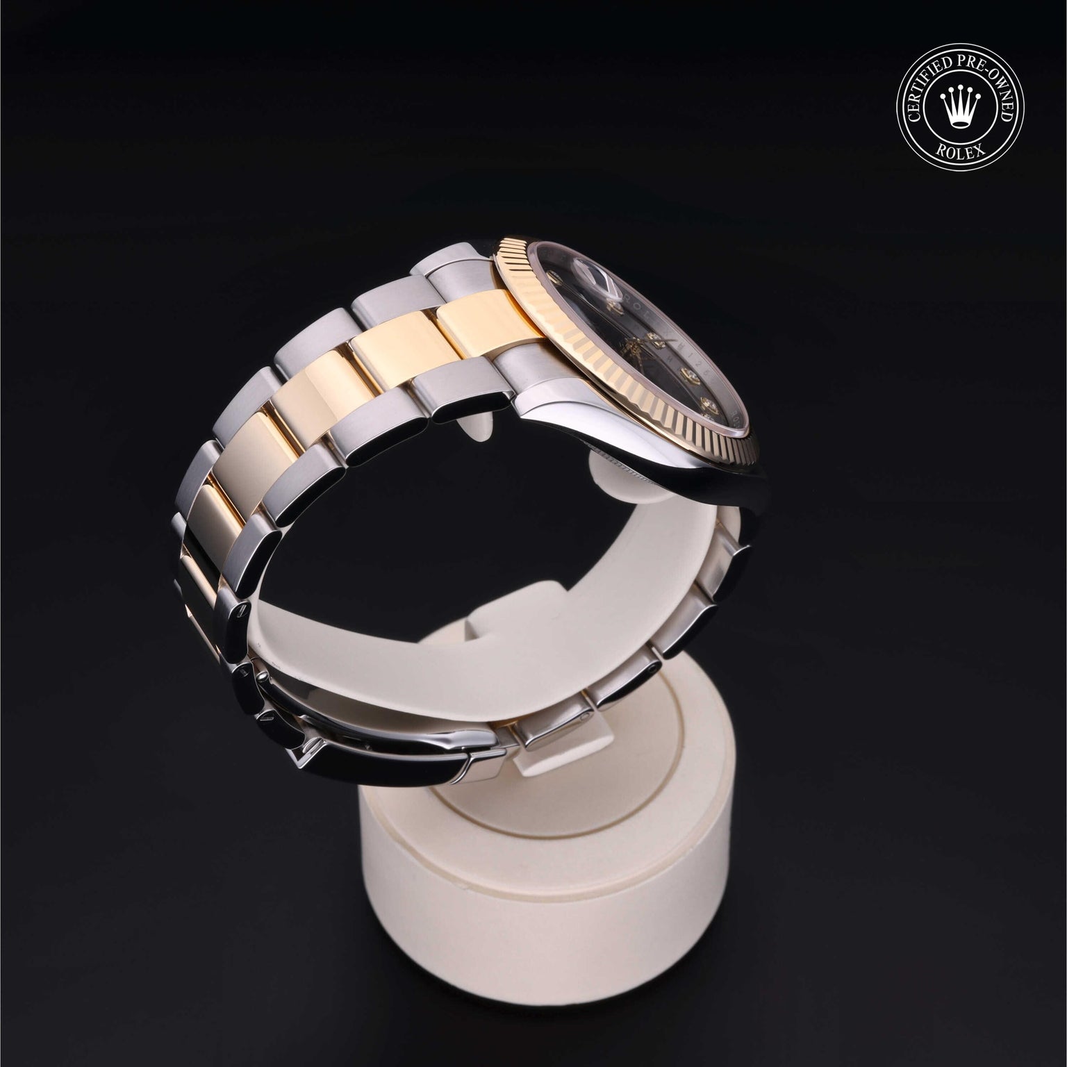 Rolex Certified Pre-owned Datejust M126333-0005 front on black background