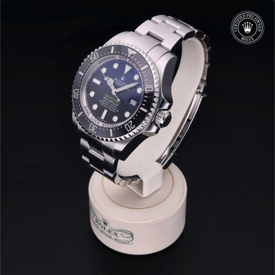 Rolex Certified Pre-owned Sea-Dweller M116660-0003 front on black background