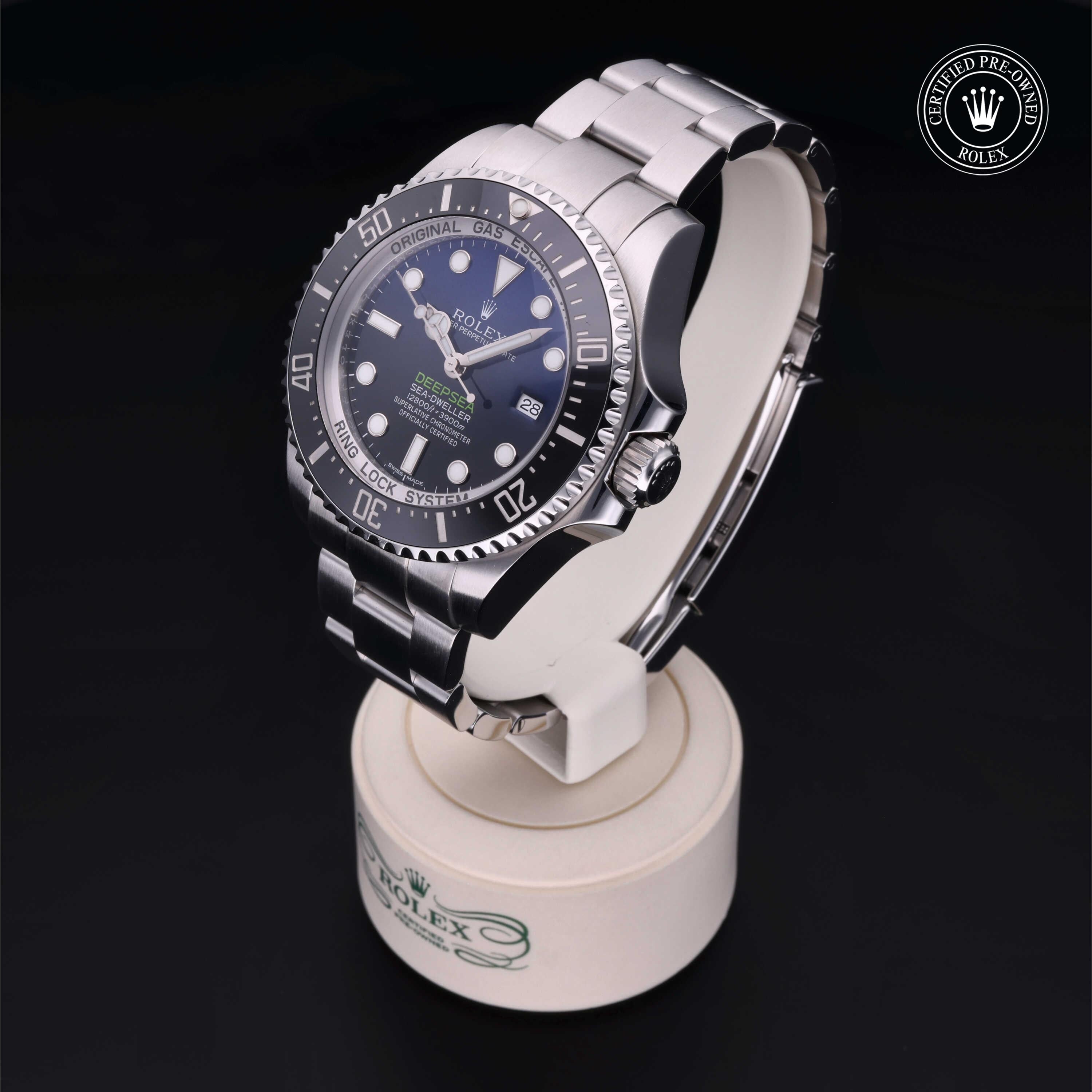 Rolex Certified Pre-owned Sea-Dweller M116660-0003 front on black background