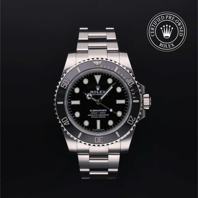 Rolex Certified Pre-owned Submariner M114060-0002 front on black background
