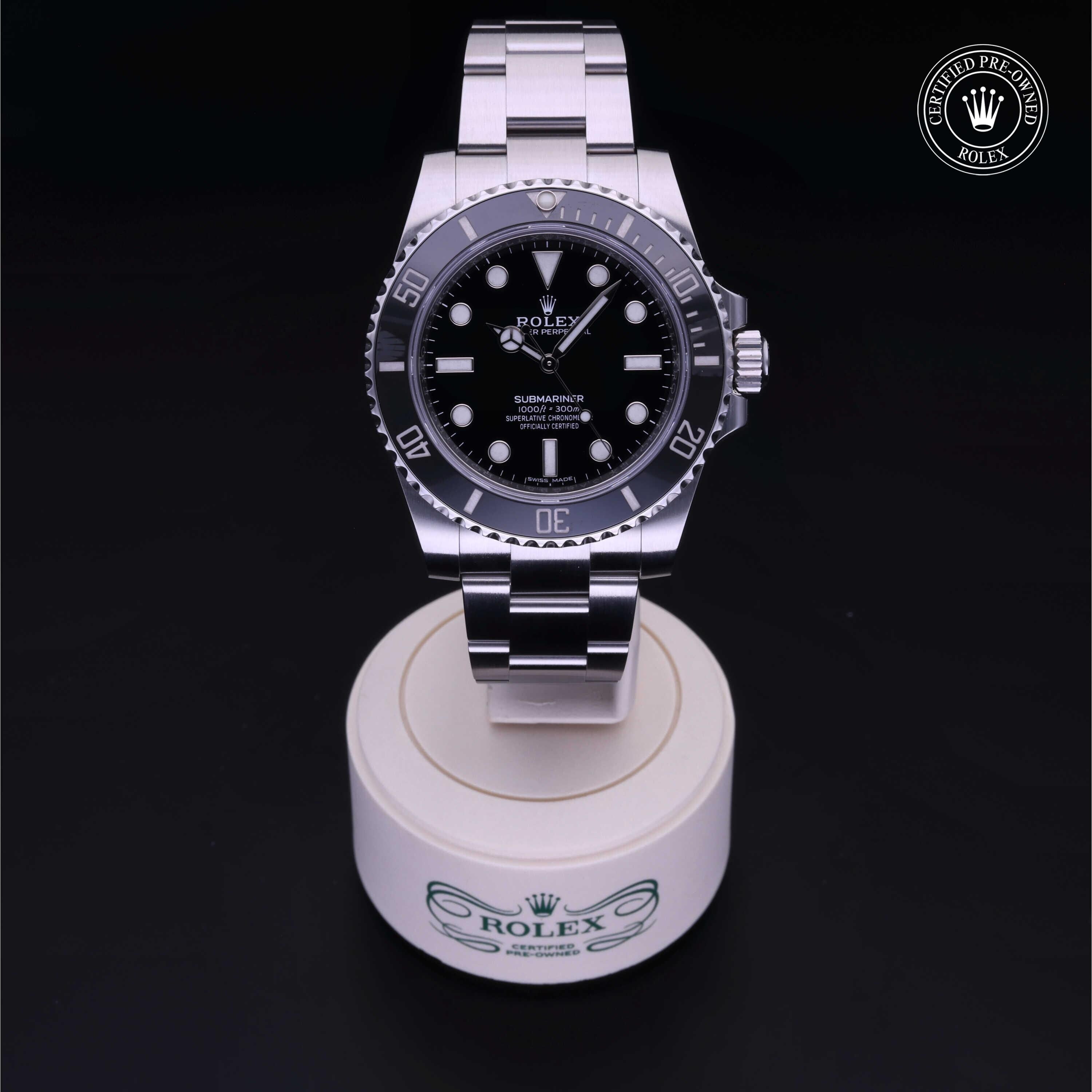 Rolex Certified Pre-owned Submariner M114060-0002 front on black background