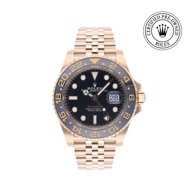 Rolex Certified Pre-owned GMT M126718GRNR-0001 front on white background