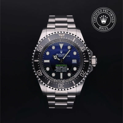 Rolex Certified Pre-owned Sea-Dweller M126660-0002 front on black background