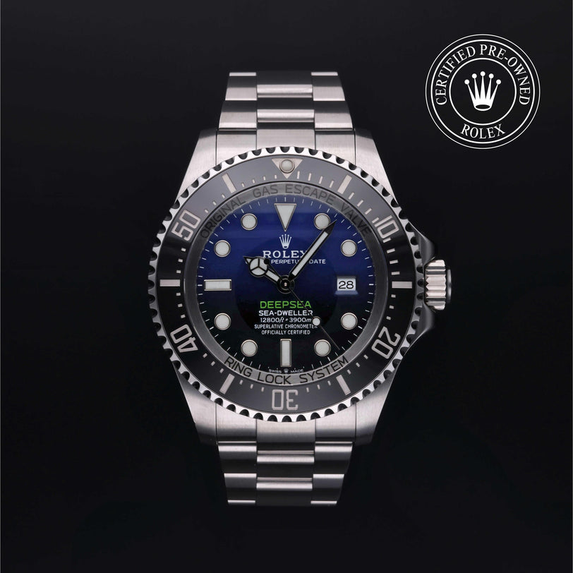 Rolex Certified Pre-owned Sea-Dweller M126660-0002 front on black background