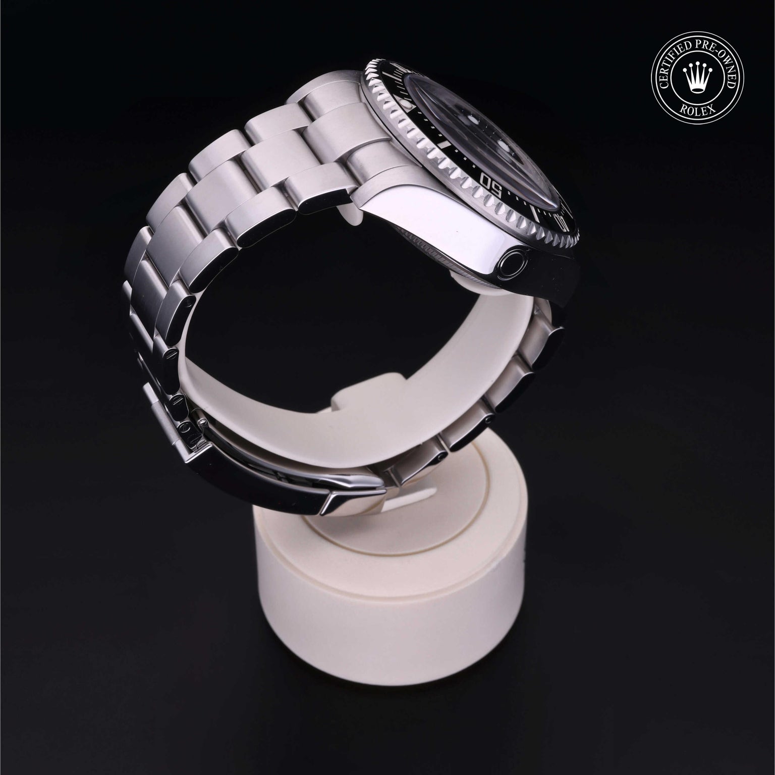 Rolex Certified Pre-owned Sea-Dweller M126660-0002 front on black background