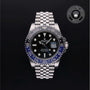 Rolex Certified Pre-owned GMT II M126710BLNR-0002 front on black background