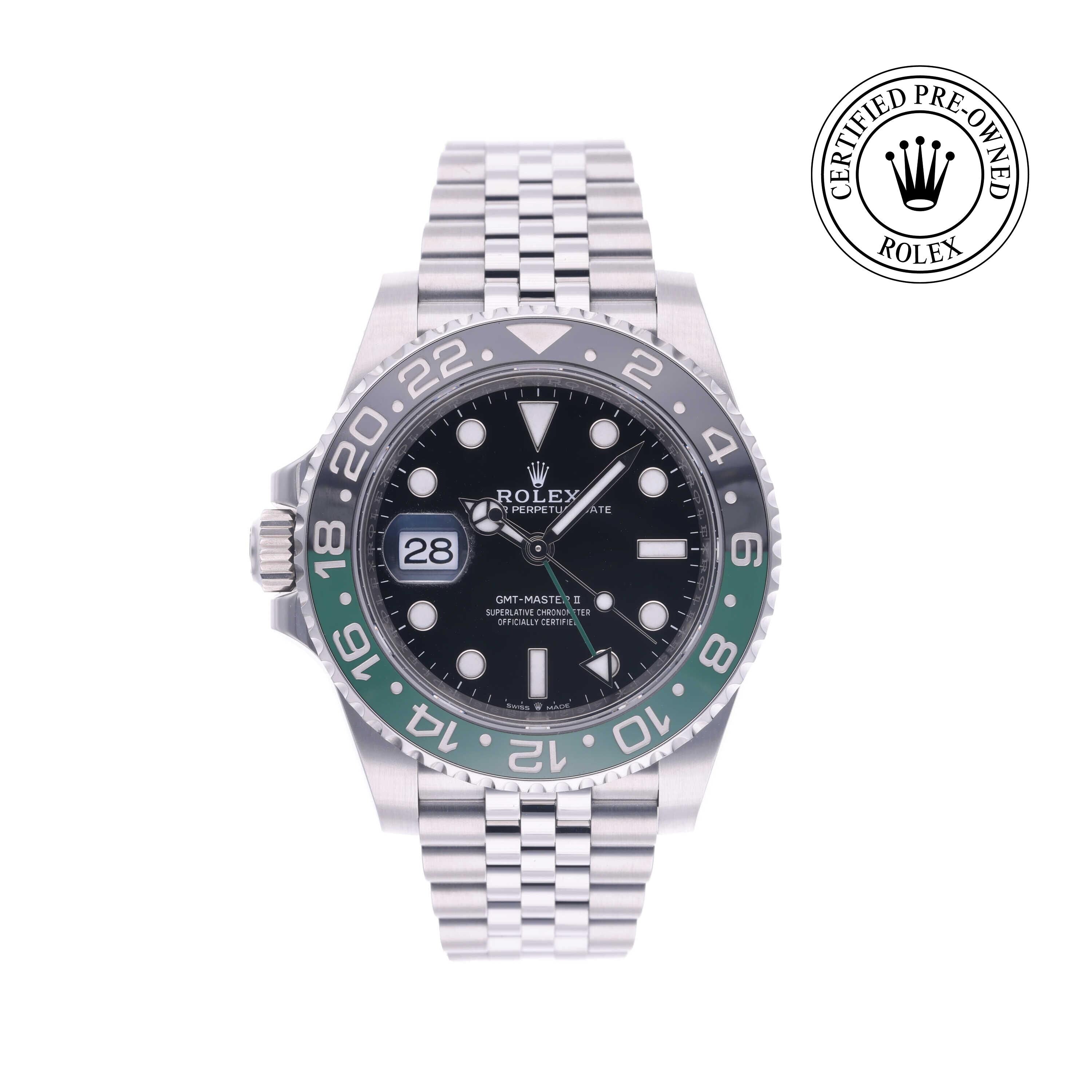 Rolex Certified Pre-owned GMT II M126720VTNR-0002 front on white background