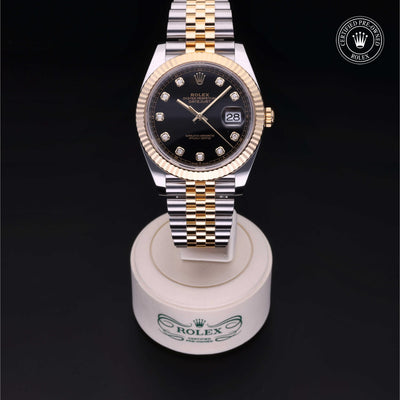 Rolex Certified Pre-owned Datejust M126333-0006 front on black background