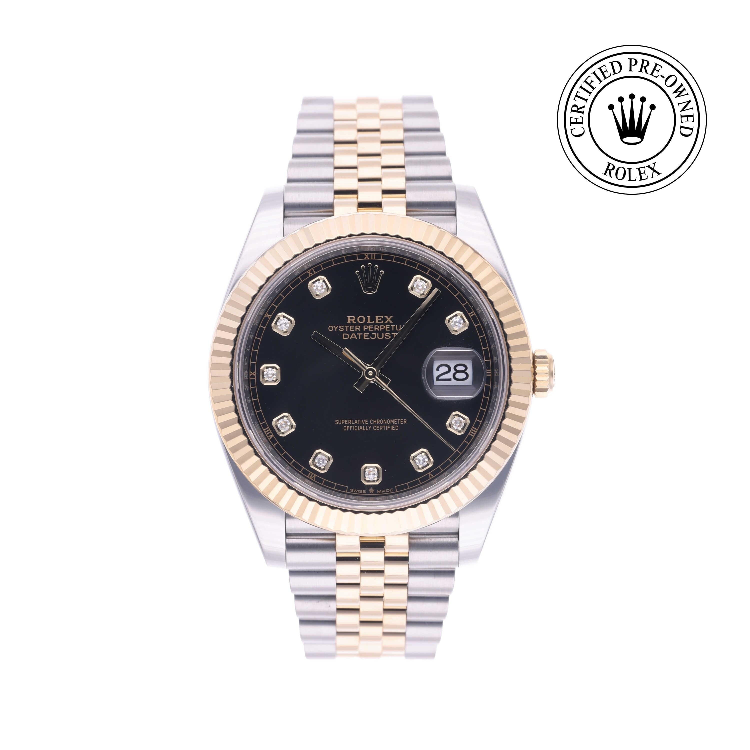 Rolex Certified Pre-owned Datejust M126333-0006 front on white background