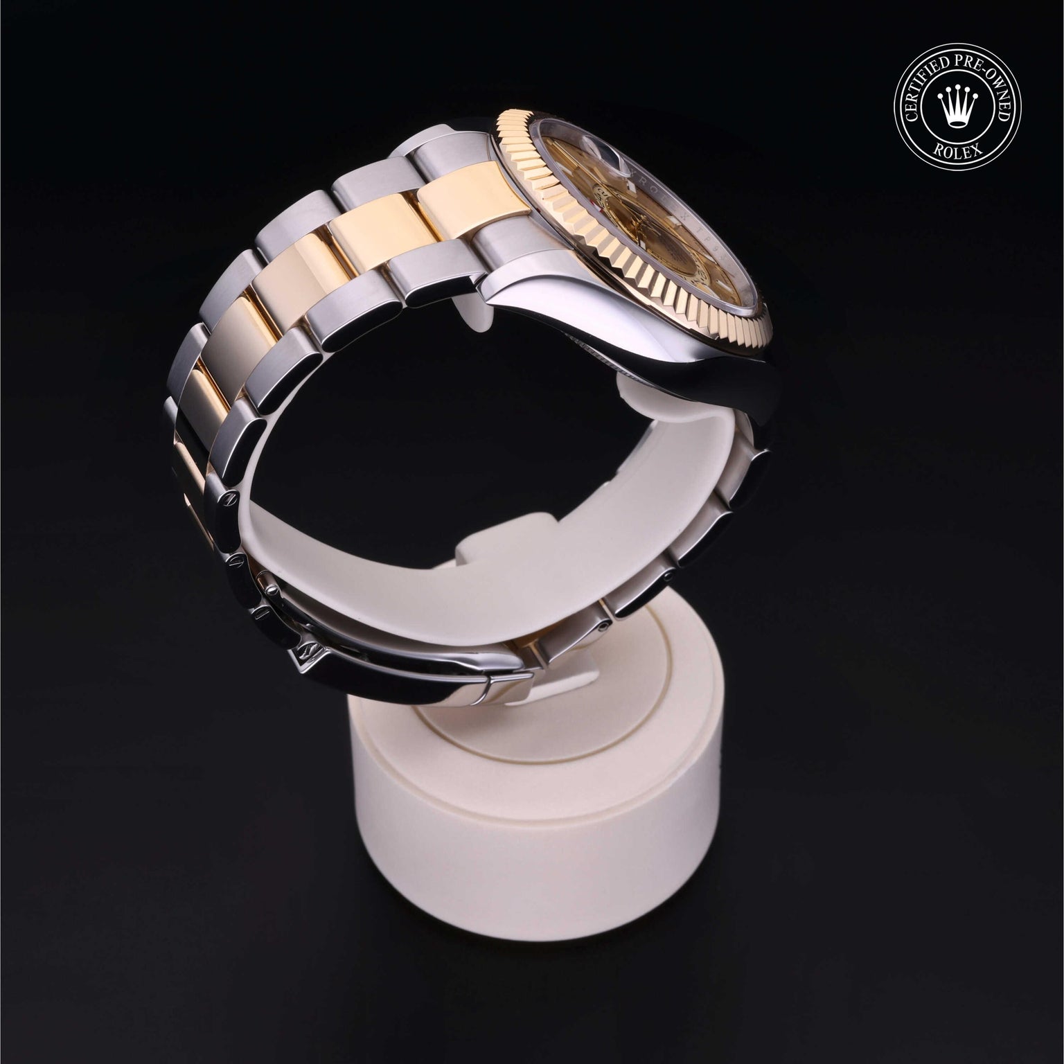 Rolex Certified Pre-owned Sky-Dweller M326933-0001 front on black background