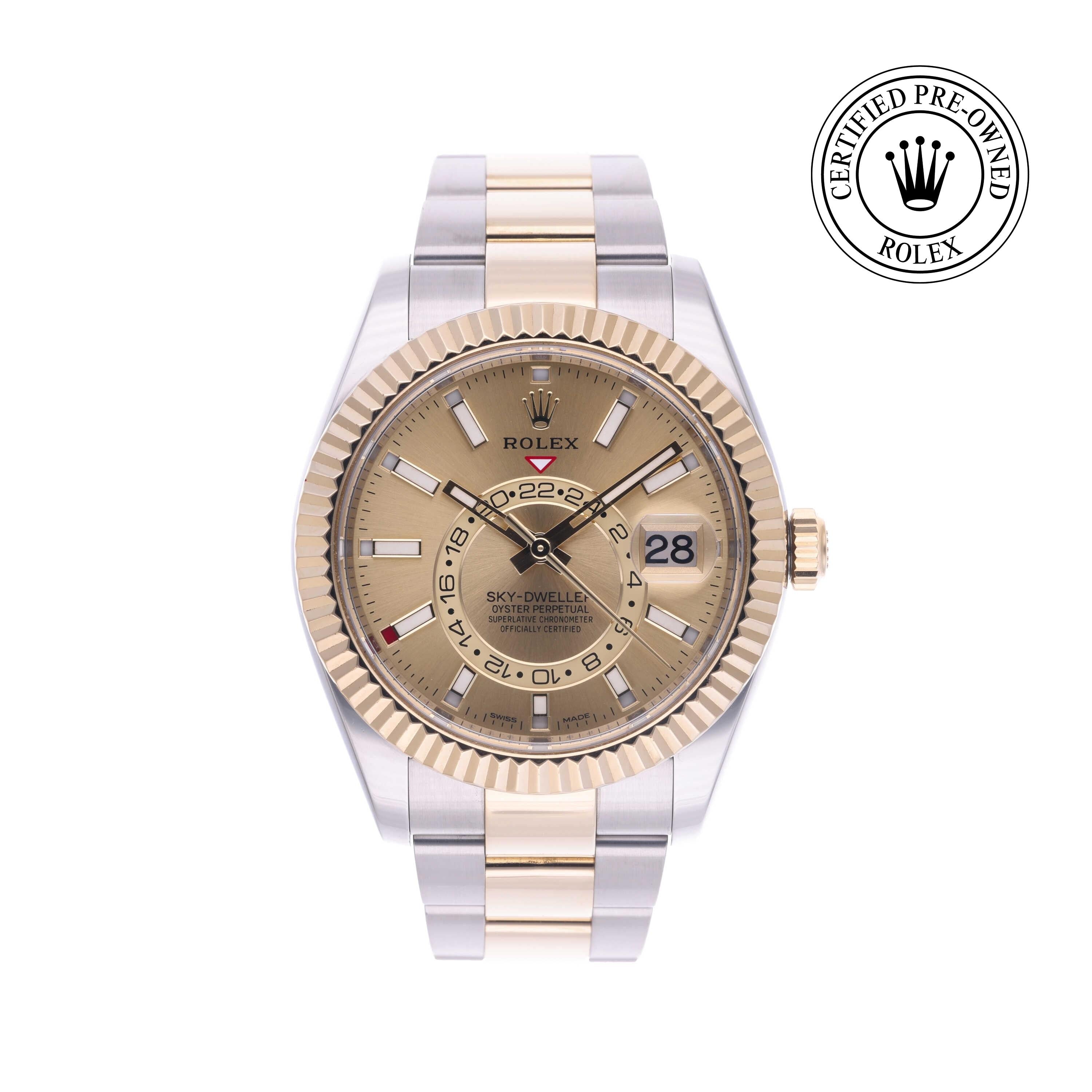 Rolex Certified Pre-owned Sky-Dweller M326933-0001 front on white background