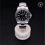 Rolex Certified Pre-owned GMT M116710LN-0001 front on black background