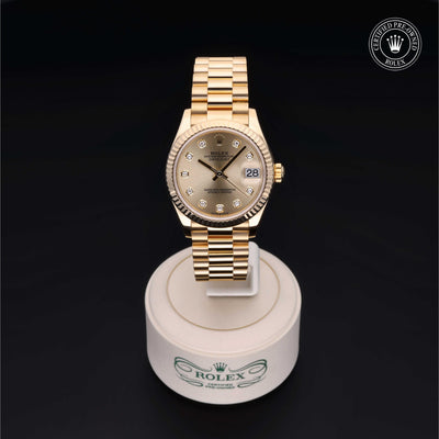 Rolex Certified Pre-owned Lady Datejust M278278-0009 front on black background