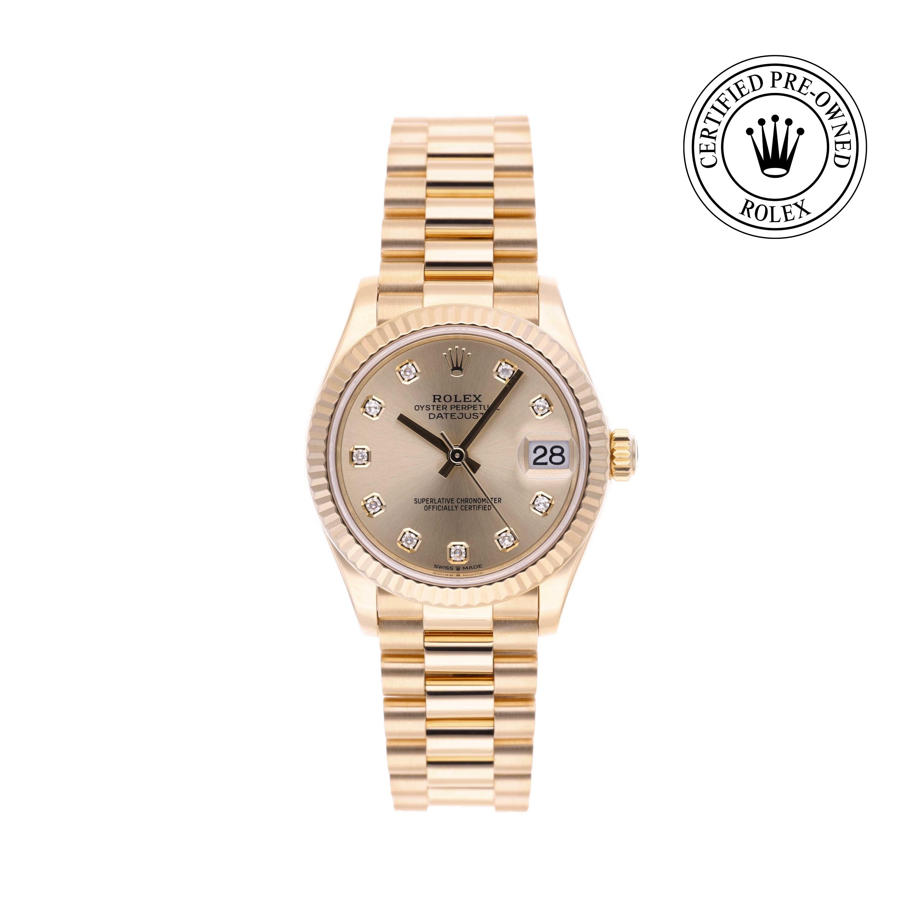 Rolex Certified Pre-owned Lady Datejust M278278-0009 front on white background