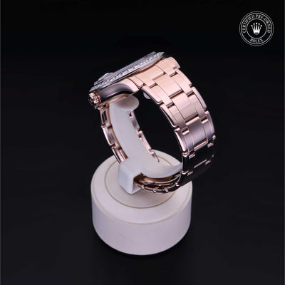 Rolex Certified Pre-owned Pearlmaster M86285-0004 front on black background