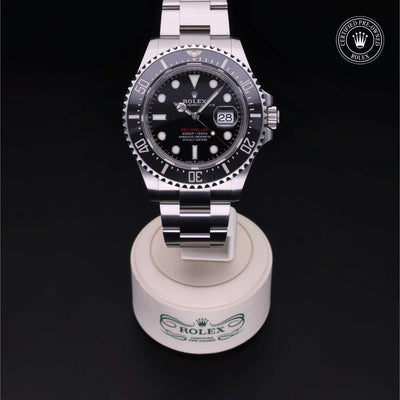 Rolex Certified Pre-owned Sea-Dweller M126600-0001 front on black background