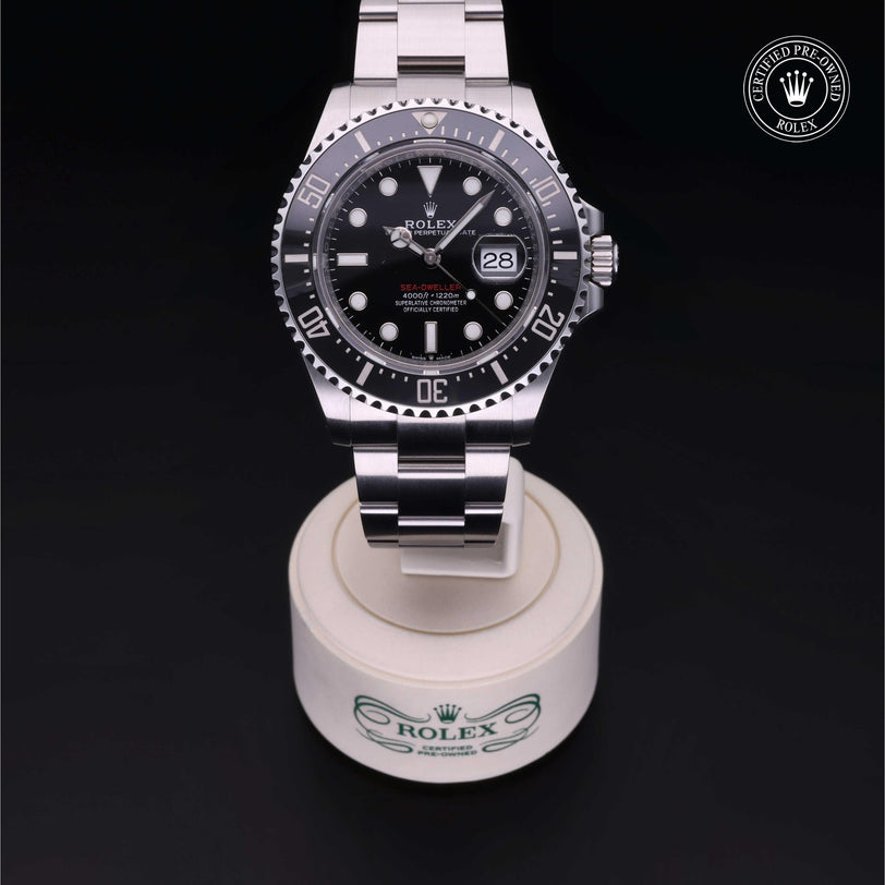 Rolex Certified Pre-owned Sea-Dweller M126600-0001 front on black background