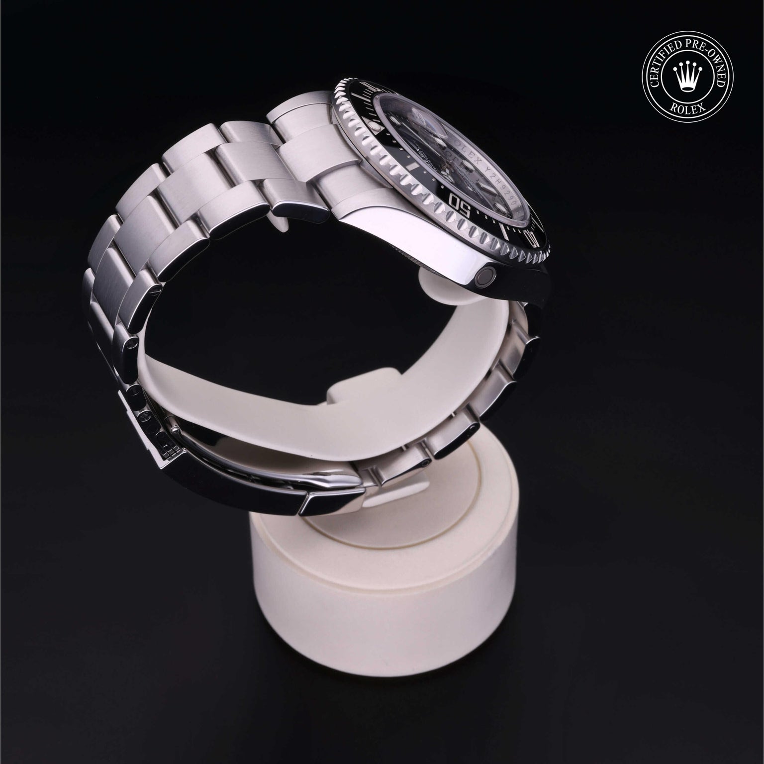 Rolex Certified Pre-owned Sea-Dweller M126600-0001 front on black background