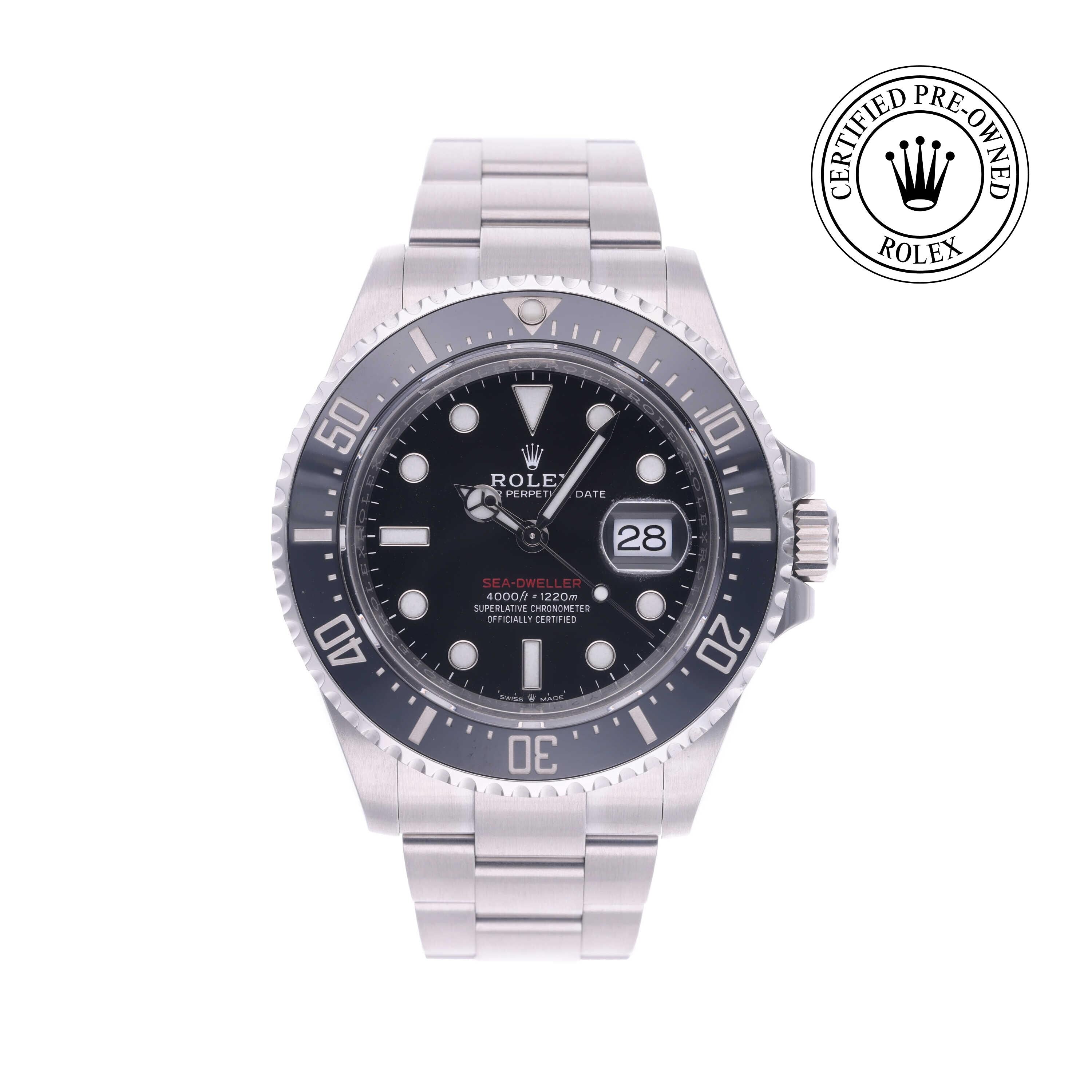 Rolex Certified Pre-owned Sea-Dweller M126600-0001 front on white background