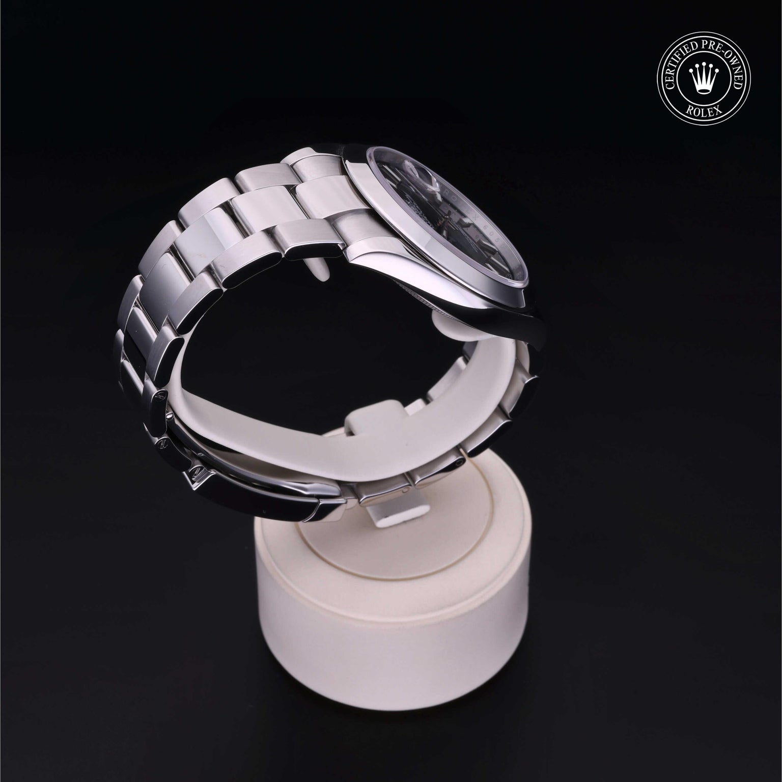 Rolex Certified Pre-owned Datejust M126300-0012 front on black background