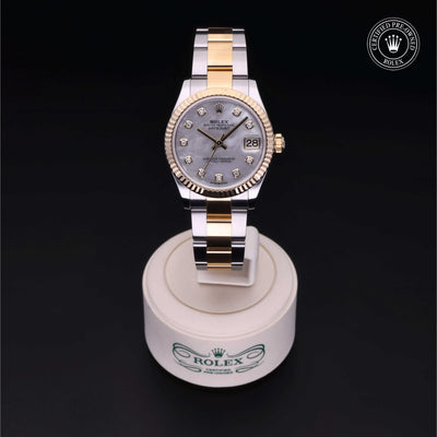 Rolex Certified Pre-owned Lady Datejust M278273-0027 front on black background