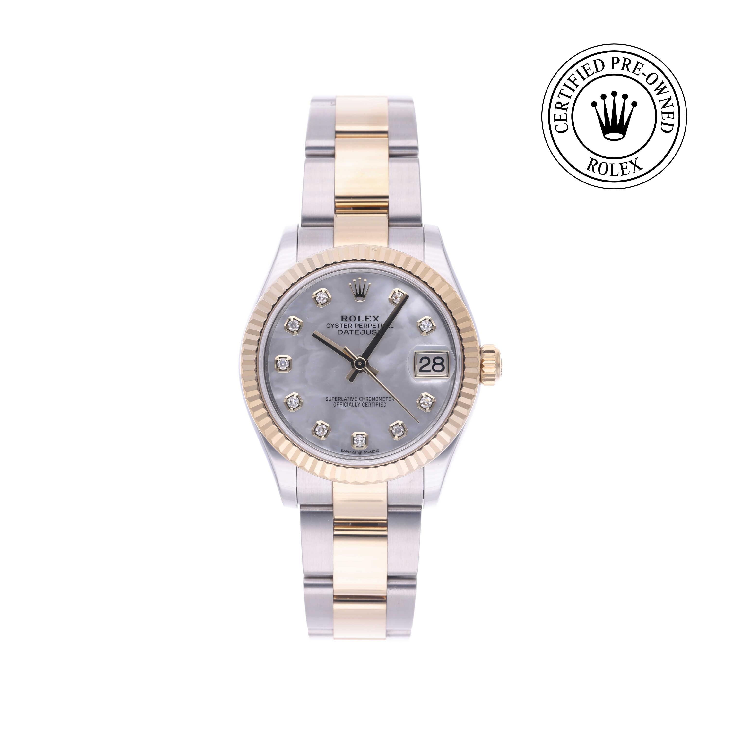 Rolex Certified Pre-owned Lady Datejust M278273-0027 front on white background