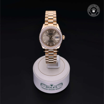 Rolex Certified Pre-owned Lady Datejust M279138RBR-0014 front on black background