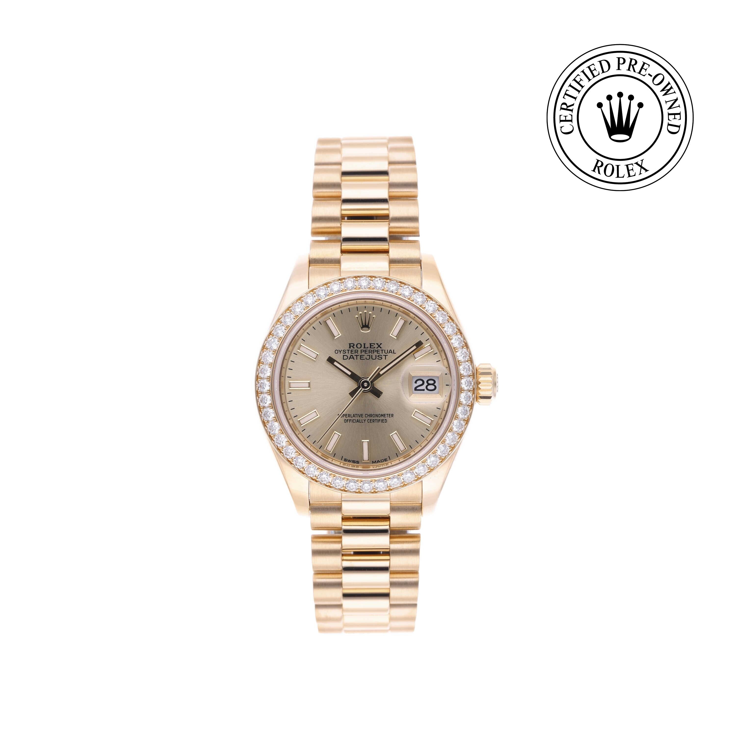 Rolex Certified Pre-owned Lady Datejust M279138RBR-0014 front on white background