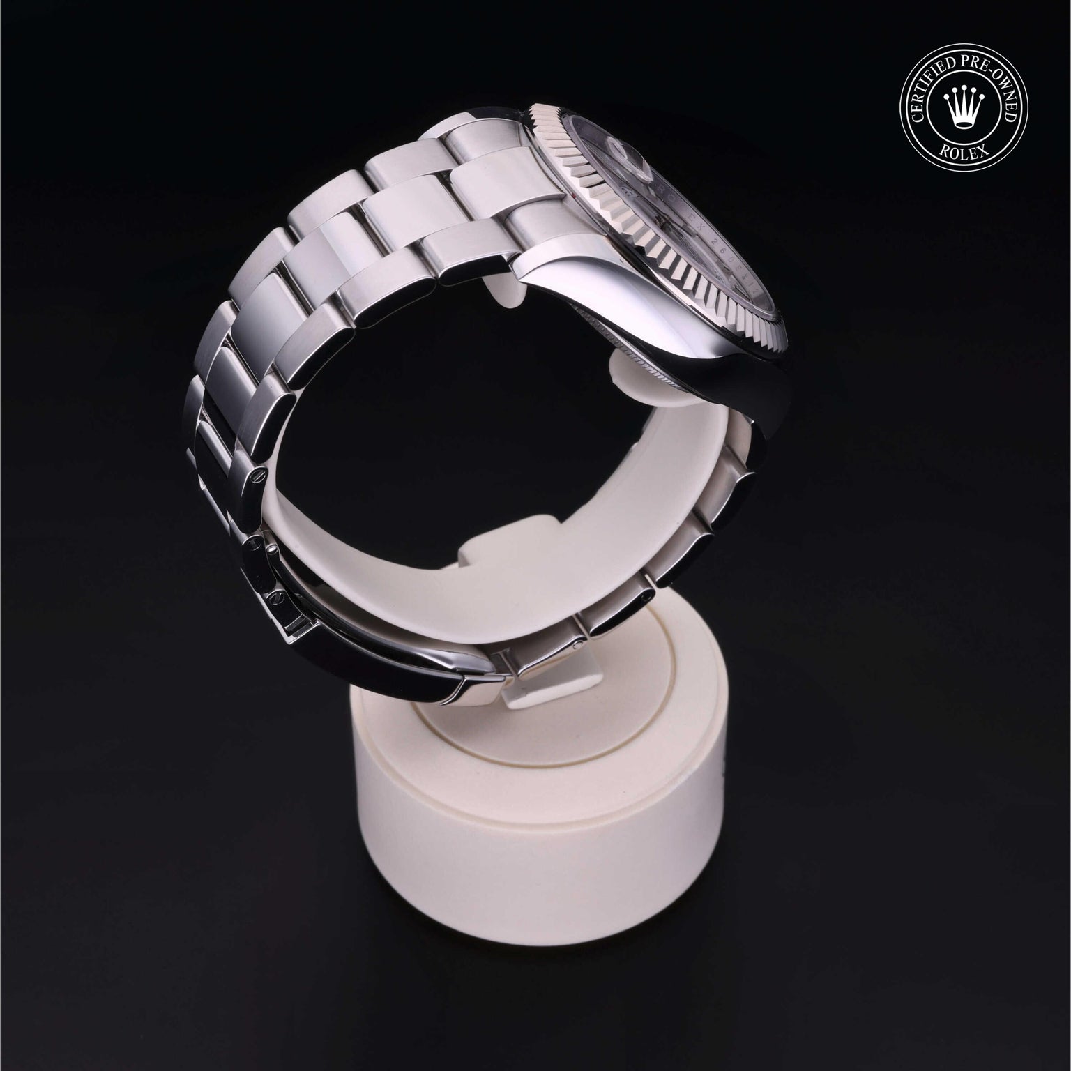Rolex Certified Pre-owned Sky-Dweller M326934-0001 front on black background