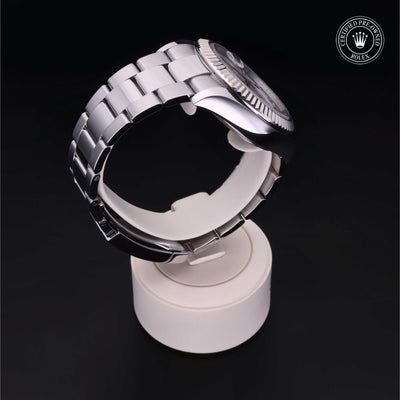Rolex Certified Pre-owned Sky-Dweller M326934-0001 front on black background
