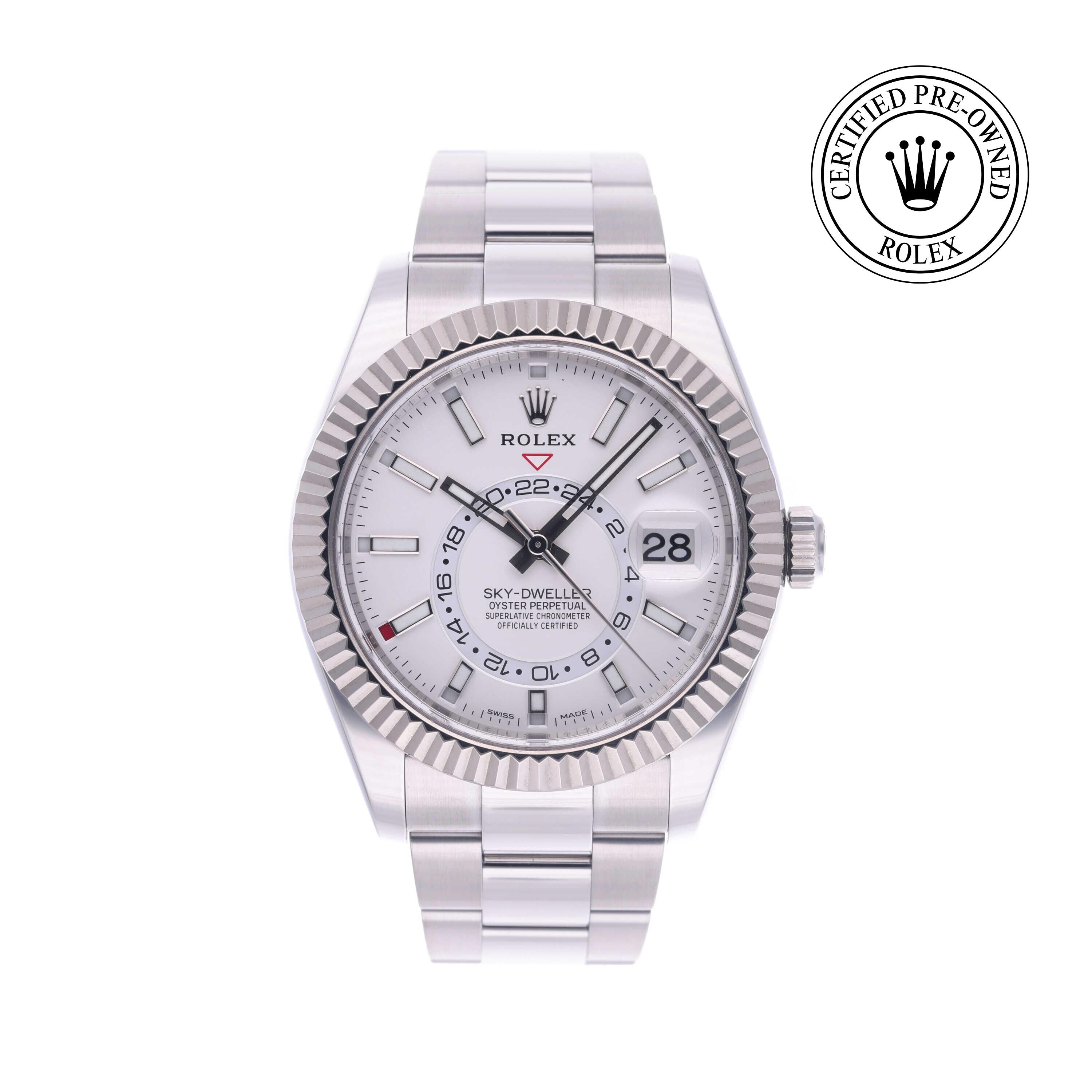 Rolex Certified Pre-owned Sky-Dweller M326934-0001 front on white background