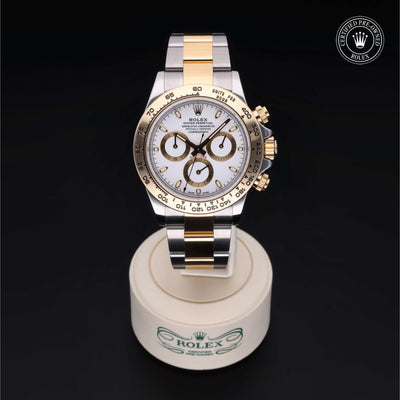 Rolex Certified Pre-owned Daytona M116503-0001 front on black background