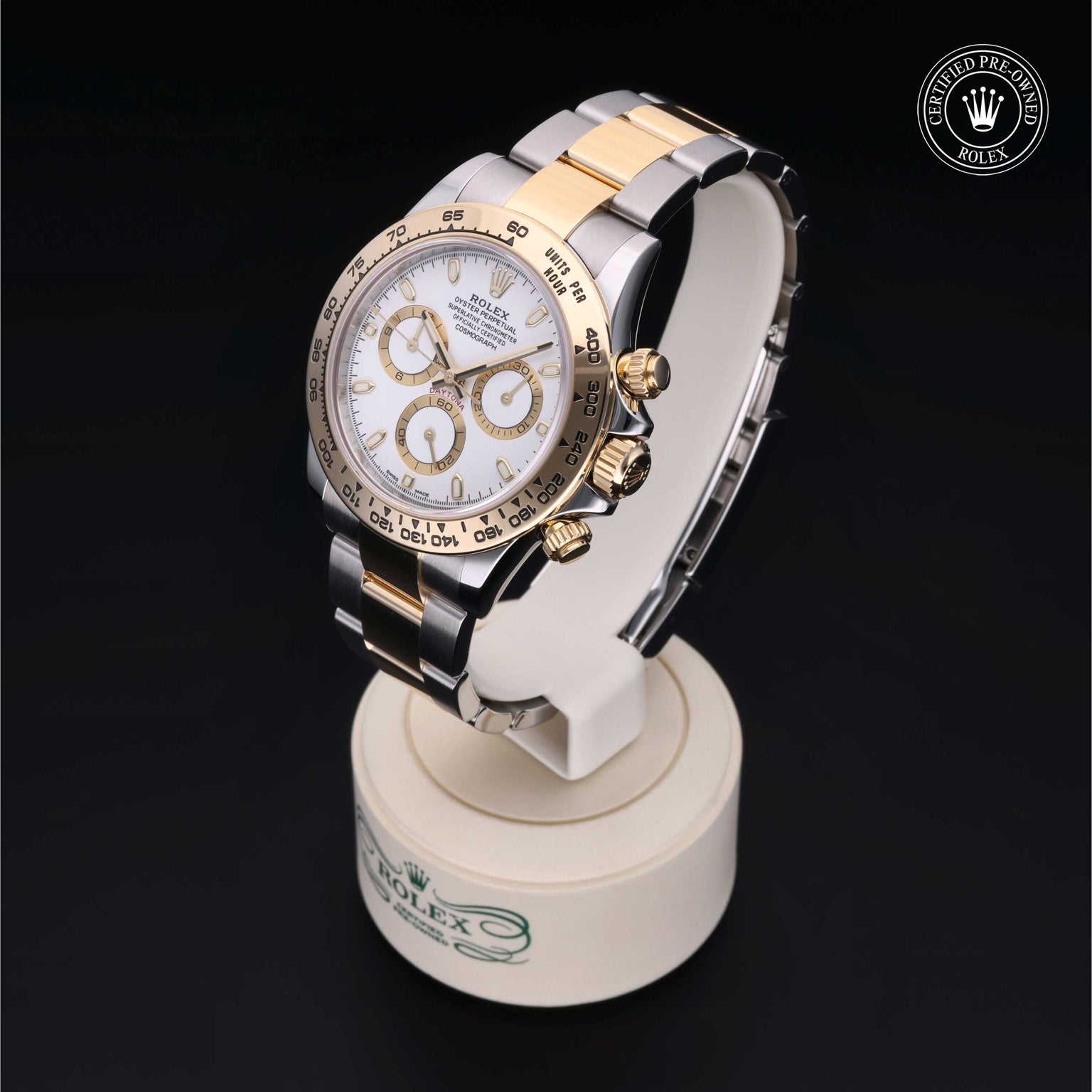 Rolex Certified Pre-owned Daytona M116503-0001 front on black background
